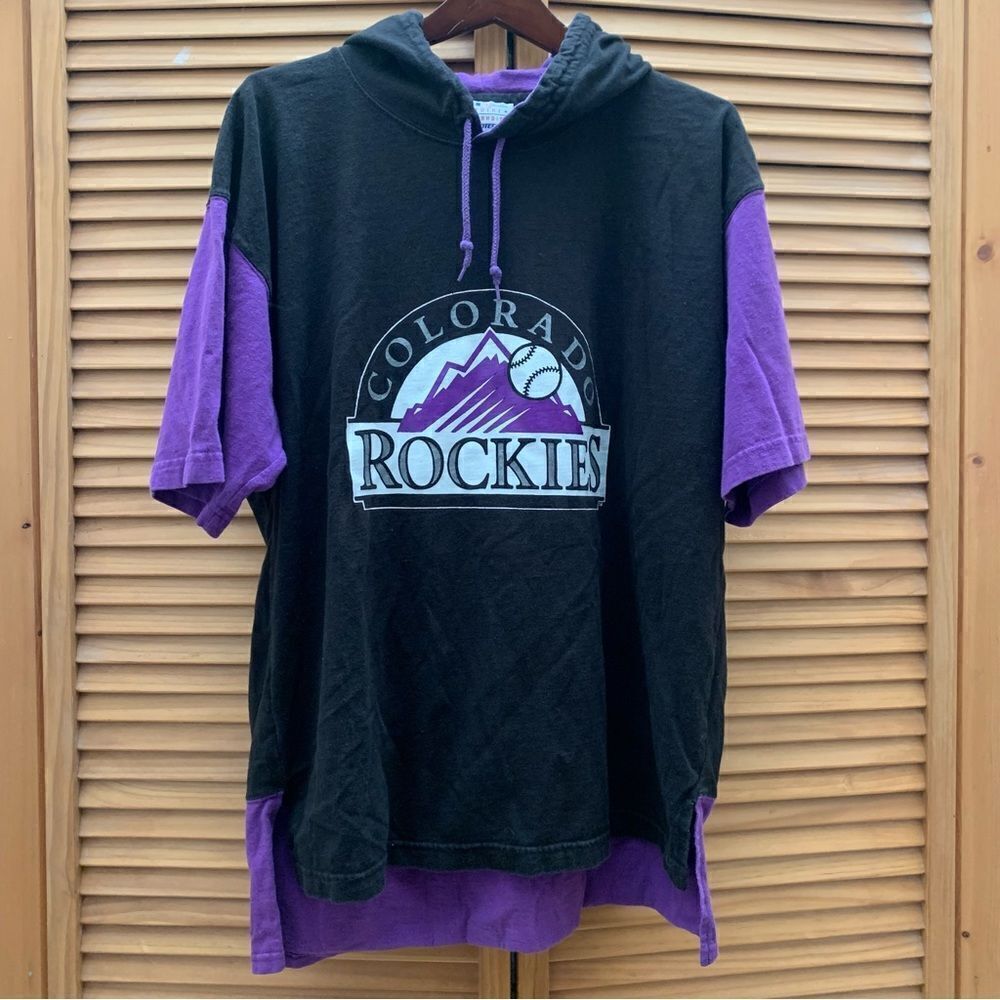 Colorado Rockies Hooded Short sleeve size XL
